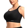 image:imageHSIA Sports Bras for Women High Support Large Bust FlexCore Racerback Lined  Wireless Plus Size Bra with Sewn in PadsBlack