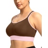 image:imageHSIA Sports Bras for Women High Support Large Bust FlexCore Racerback Lined  Wireless Plus Size Bra with Sewn in PadsChocolate Contrast Pink