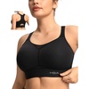 image:imageHSIA Sports Bras for Women High Support Large Bust FlexCore Racerback Lined  Wireless Plus Size Bra with Sewn in PadsBlack