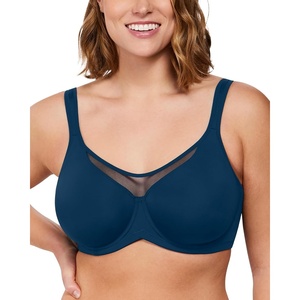 image:imageHSIA Minimizer Bras for Women Plus Size Full Coverage Coolcomfort T Shirt Unlined Bra with Underwire for Heavy BreastDeep Blue