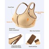 image:imageHSIA Sports Bras for Women High Support Large Bust Padded Zip Front Closure  High Impact Sewn in Pads Speed Race Racerback Wireless Supportive Wide Straps Workout Running Gym Bounce ControlLight Hazelnut Color Contrast Coffee Brown