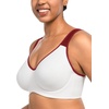 image:imageHSIA High Support Sports Bra for Women Full Coverage Unlined Large Bust Bra  Outside Underwire High Impact Lift Wider Mesh Racerback Adjustable Straps for Running HIIT amp Sports 2 Nipple CoversWhite