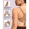 image:imageHSIA High Support Sports Bra for Women Full Coverage Unlined Large Bust Bra  Outside Underwire High Impact Lift Wider Mesh Racerback Adjustable Straps for Running HIIT amp Sports 2 Nipple CoversLight Beige01
