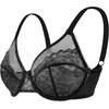 image:imageHSIA Minimizer Bras for Women Enchante Lace Underwire Bra for Heavy Breast  Full Coverage Breathable in Summer Plus Size Supportive Unlined Lifting Back Fat Smoothing Offer Natural Shape SoftBlack