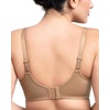 image:imageHSIA Minimizer Bras for Women Full Coverage Underwire Lace Mermaid Scales  Plussize fit unlined underwire support nonstretch lace and mesh backsmoothing band wide straps sizes 3248 CIDark Beige