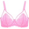 image:imageHSIA Minimizer Bras for Women Full Coverage Underwire Lace Mermaid Scales  Plussize fit unlined underwire support nonstretch lace and mesh backsmoothing band wide straps sizes 3248 CIMedium Pink