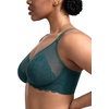 image:imageHSIA Minimizer Bras for Women Full Coverage Underwire Lace Mermaid Scales  Plussize fit unlined underwire support nonstretch lace and mesh backsmoothing band wide straps sizes 3248 CIBalsam Blue