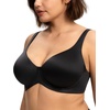 image:imageHSIA Minimizer Bras for Women Plus Size Unlined Tshirt Bra for Large Breast  CoolComfort in Summer Everyday Bra Full Coverage Underwire Supportive Seamless Back Fat Smoothing Offer Natural ShapeSatinblack