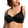 image:imageHSIA Minimizer Bras for Women Plus Size Unlined Tshirt Bra for Large Breast  CoolComfort in Summer Everyday Bra Full Coverage Underwire Supportive Seamless Back Fat Smoothing Offer Natural ShapeSatinblack