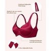image:imageHSIA Minimizer Bras for Women Plus Size Unlined Tshirt Bra for Large Breast  CoolComfort in Summer Everyday Bra Full Coverage Underwire Supportive Seamless Back Fat Smoothing Offer Natural ShapeSatinburgundy
