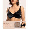image:imageHSIA Minimizer Bras for Women Plus Size Unlined Tshirt Bra for Large Breast  CoolComfort in Summer Everyday Bra Full Coverage Underwire Supportive Seamless Back Fat Smoothing Offer Natural ShapeSatinblack