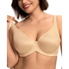 image:imageHSIA Minimizer Bras for Women Plus Size Unlined Tshirt Bra for Large Breast  CoolComfort in Summer Everyday Bra Full Coverage Underwire Supportive Seamless Back Fat Smoothing Offer Natural ShapeSatinlight Beige