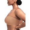 image:imageHSIA Strapless Bra for Large Breasts Unlined Minimizer Underwire Support  Underwire and side boning lift and shape full coverage cups antislip back band and sixway straps provide a secure fitDark Beige