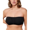 image:imageHSIA Strapless Bra for Large Breasts Unlined Minimizer Underwire Support  Underwire and side boning lift and shape full coverage cups antislip back band and sixway straps provide a secure fitBlack