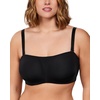image:imageHSIA Strapless Bra for Large Breasts Unlined Minimizer Underwire Support  Underwire and side boning lift and shape full coverage cups antislip back band and sixway straps provide a secure fitBlack