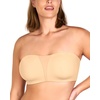 image:imageHSIA Strapless Bra for Large Breasts Unlined Minimizer Underwire Support  Underwire and side boning lift and shape full coverage cups antislip back band and sixway straps provide a secure fitBeige