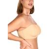 image:imageHSIA Strapless Bra for Large Breasts Unlined Minimizer Underwire Support  Underwire and side boning lift and shape full coverage cups antislip back band and sixway straps provide a secure fitBeige