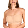 image:imageHSIA Strapless Bra for Large Breasts Unlined Minimizer Underwire Support  Underwire and side boning lift and shape full coverage cups antislip back band and sixway straps provide a secure fitAlmond Beige