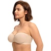 image:imageHSIA Strapless Bra for Large Breasts Womens Bella Minimizer Balconette Bra  Convertible Plus Size Supportive Underwire Unlined Cooling Comfort Mesh Corset Unpadded Minimizing Bandeau for Big BustAlmond Beige