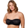 image:imageHSIA Strapless Bra for Large Breasts Womens Bella Minimizer Balconette Bra  Convertible Plus Size Supportive Underwire Unlined Cooling Comfort Mesh Corset Unpadded Minimizing Bandeau for Big BustBlack
