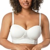 image:imageHSIA Strapless Bra for Women Large Breasts Plus Size Minimizer Longline  Push Up Supportive Underwire Long Line Corset Wide Band Back Fat Smoothing Balconette Minimizing Bustier for Big BustLace White Lace