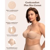 image:imageHSIA Strapless Bra for Women Large Breasts Plus Size Minimizer Longline  Push Up Supportive Underwire Long Line Corset Wide Band Back Fat Smoothing Balconette Minimizing Bustier for Big BustAlmond Beige Tone