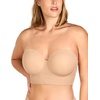 image:imageHSIA Strapless Bra for Women Large Breasts Plus Size Minimizer Longline  Push Up Supportive Underwire Long Line Corset Wide Band Back Fat Smoothing Balconette Minimizing Bustier for Big BustNatural Nude