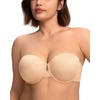 image:imageHSIA Strapless Bra for Women Large Breasts Plus Size Minimizer Longline  Push Up Supportive Underwire Long Line Corset Wide Band Back Fat Smoothing Balconette Minimizing Bustier for Big BustBeige Tone