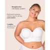 image:imageHSIA Strapless Bra for Women Large Breasts Plus Size Minimizer Longline  Push Up Supportive Underwire Long Line Corset Wide Band Back Fat Smoothing Balconette Minimizing Bustier for Big BustWhite