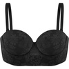 image:imageHSIA Strapless Bra for Women Large Breasts Plus Size Minimizer Longline  Push Up Supportive Underwire Long Line Corset Wide Band Back Fat Smoothing Balconette Minimizing Bustier for Big BustLace Black Style