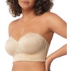 image:imageHSIA Strapless Bra for Women Large Breasts Plus Size Minimizer Longline  Push Up Supportive Underwire Long Line Corset Wide Band Back Fat Smoothing Balconette Minimizing Bustier for Big BustLace Natural Nude Style