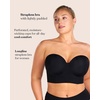 image:imageHSIA Strapless Bra for Women Large Breasts Plus Size Minimizer Longline  Push Up Supportive Underwire Long Line Corset Wide Band Back Fat Smoothing Balconette Minimizing Bustier for Big BustBlack