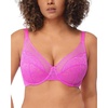 image:imageHSIA Minimizer Bras for Women Enchante Lace Underwire Bra for Heavy Breast  Full Coverage Breathable in Summer Plus Size Supportive Unlined Lifting Back Fat Smoothing Offer Natural Shape SoftHot Pink