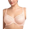 image:imageHSIA Minimizer Bras for Women Full Coverage Underwire Lace Mermaid Scales  Plussize fit unlined underwire support nonstretch lace and mesh backsmoothing band wide straps sizes 3248 CIRose Cloud