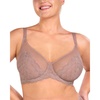 image:imageHSIA Minimizer Bras for Women Full Coverage Underwire Lace Mermaid Scales  Plussize fit unlined underwire support nonstretch lace and mesh backsmoothing band wide straps sizes 3248 CIBrown Purple