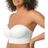 image:imageHSIA Strapless Bra for Women Large Breasts Plus Size Minimizer Longline  Push Up Supportive Underwire Long Line Corset Wide Band Back Fat Smoothing Balconette Minimizing Bustier for Big BustLace White Lace