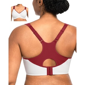image:imageHSIA High Support Sports Bra for Women Full Coverage Unlined Large Bust Bra  Outside Underwire High Impact Lift Wider Mesh Racerback Adjustable Straps for Running HIIT amp Sports 2 Nipple CoversWhite