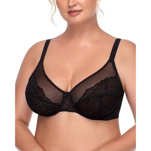 image:imageHSIA Minimizer Bras for Women Enchante Lace Underwire Bra for Heavy Breast  Full Coverage Breathable in Summer Plus Size Supportive Unlined Lifting Back Fat Smoothing Offer Natural Shape SoftBlack