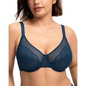 image:imageHSIA Minimizer Bras for Women Enchante Lace Underwire Bra for Heavy Breast  Full Coverage Breathable in Summer Plus Size Supportive Unlined Lifting Back Fat Smoothing Offer Natural Shape SoftOcean