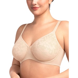 image:imageHSIA Minimizer Bras for Women Full Coverage Seamless Lace Unlined Lift Bra  Underwire Comfortable in Summer Womens TShirt Bra Plus Size Supportive for Heavy Breast Back Smoothing Minimizing SoftNude