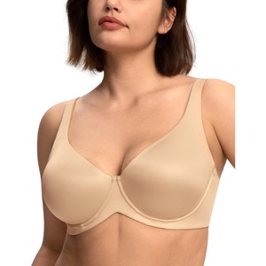 image:imageHSIA Minimizer Bras for Women Plus Size Unlined Tshirt Bra for Large Breast  CoolComfort in Summer Everyday Bra Full Coverage Underwire Supportive Seamless Back Fat Smoothing Offer Natural ShapeSatinlight Beige