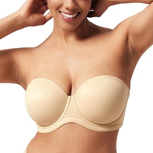 image:imageHSIA Strapless Bra Seamless AntiSlip Underwire Support for Large Breasts  Full Coverage Breathable Lightly Lined Cup Bandeau Multiway Straps for Summer Weddings amp OffShoulder Tops 3644 CILight Beige05