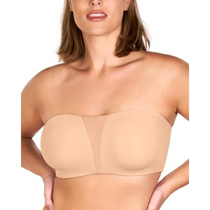 image:imageHSIA Strapless Bra for Large Breasts Unlined Minimizer Underwire Support  Underwire and side boning lift and shape full coverage cups antislip back band and sixway straps provide a secure fitAlmond Beige
