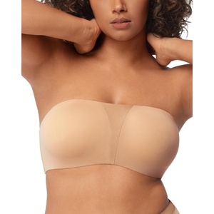 image:imageHSIA Strapless Bra for Large Breasts Unlined Minimizer Underwire Support  Underwire and side boning lift and shape full coverage cups antislip back band and sixway straps provide a secure fitNatural Nude