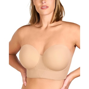image:imageHSIA Strapless Bra for Women Large Breasts Plus Size Minimizer Longline  Push Up Supportive Underwire Long Line Corset Wide Band Back Fat Smoothing Balconette Minimizing Bustier for Big BustNatural Nude