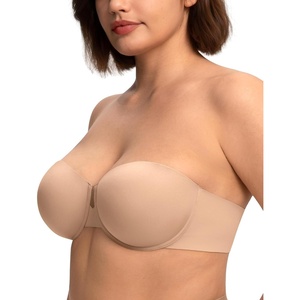 image:imageHSIA Strapless Bra for Women Large Breasts Plus Size Minimizer Longline  Push Up Supportive Underwire Long Line Corset Wide Band Back Fat Smoothing Balconette Minimizing Bustier for Big BustAlmond Beige Tone