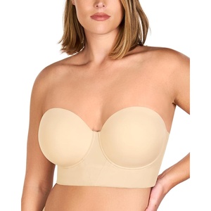 image:imageHSIA Strapless Bra for Women Large Breasts Plus Size Minimizer Longline  Push Up Supportive Underwire Long Line Corset Wide Band Back Fat Smoothing Balconette Minimizing Bustier for Big BustNatural Nude Classic
