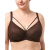 image:imageHSIA Minimizer Bras for Women Unlined Underwire Lace Bras for Large Breasts  Full Coverage Plus Size Support Lift Breathable Everyday Essentials Soft Back Smoothing Wide Straps Sizes 3246 CIDark Brown