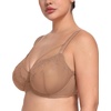 image:imageHSIA Minimizer Bras for Women Unlined Underwire Lace Bras for Large Breasts  Full Coverage Plus Size Support Lift Breathable Everyday Essentials Soft Back Smoothing Wide Straps Sizes 3246 CIChristmasdark Beige