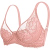image:imageHSIA Minimizer Bras for Women Unlined Underwire Lace Bras for Large Breasts  Full Coverage Plus Size Support Lift Breathable Everyday Essentials Soft Back Smoothing Wide Straps Sizes 3246 CILight Coral